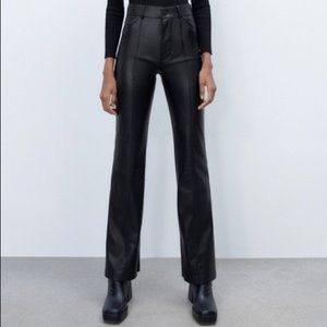 Zara Black Leather Pants
